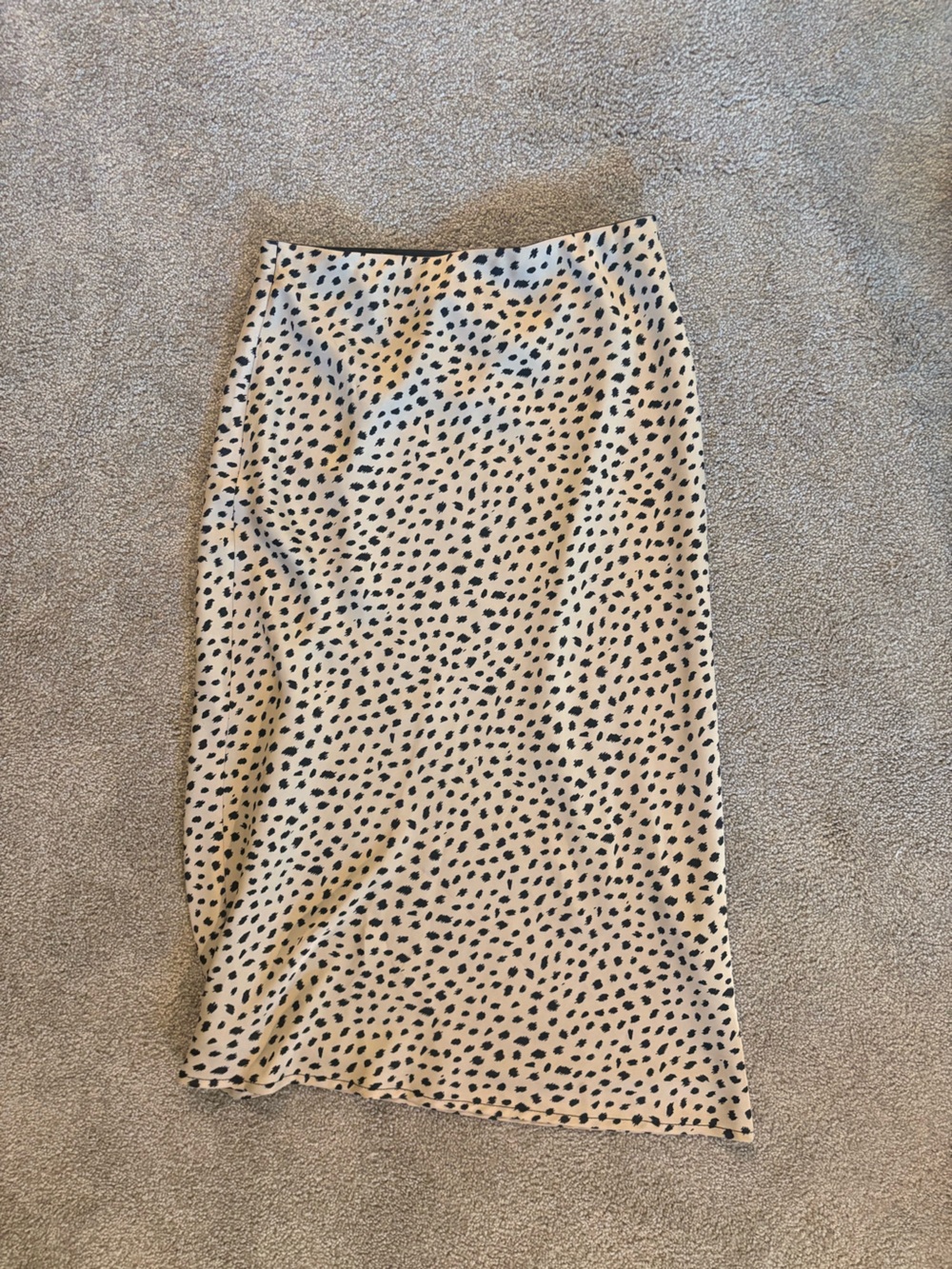 Glassons Beige and Black Spotted Midi Skirt